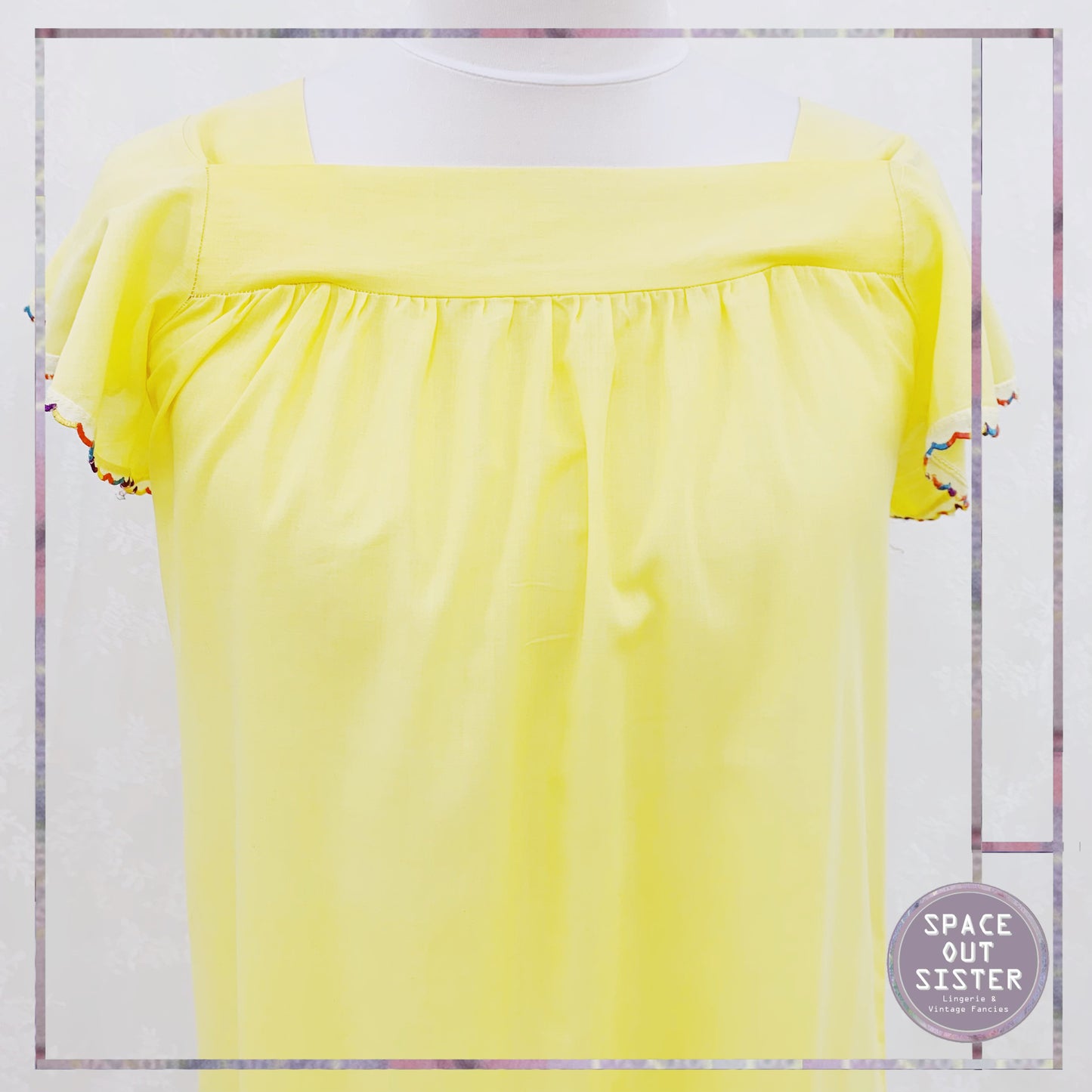 Circa 1980s Rainbow Trim Cotton Nightdress