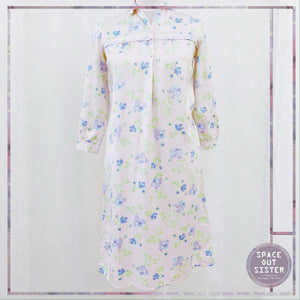 Vintage Blue Hue Flower Nighty
