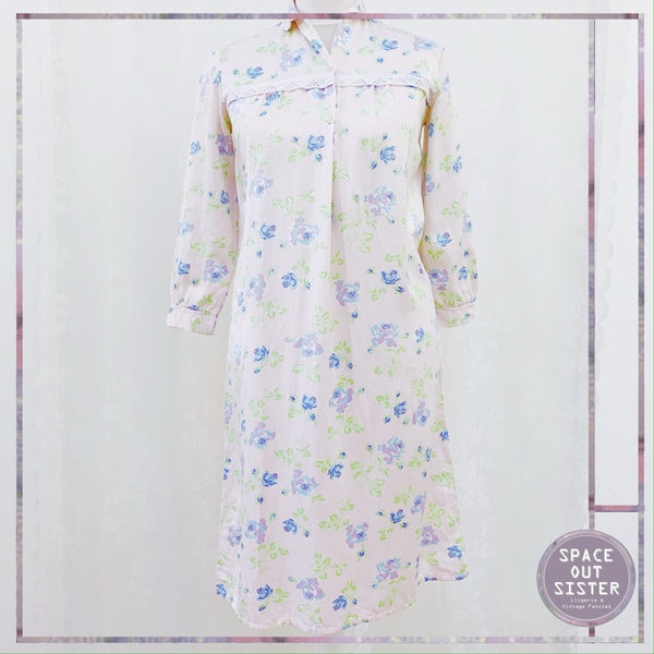 Vintage Blue Hue Flower Nighty