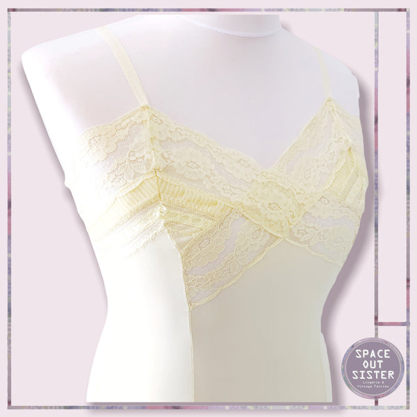 Vintage Lemon Lace Diamond Slip