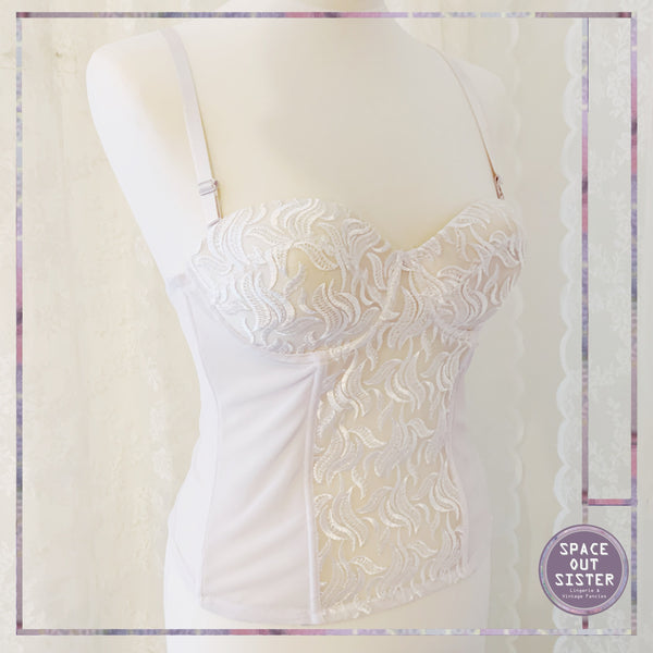 White Embroidered Lace Basque