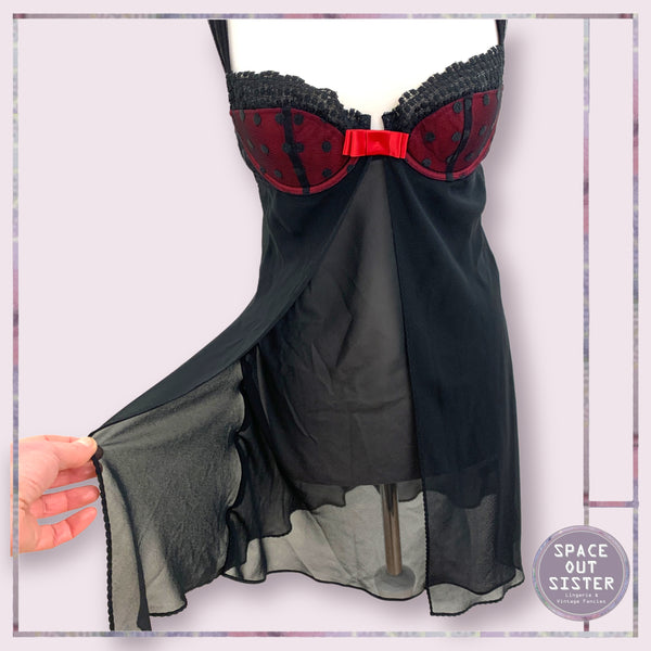 Burgundy & Black Layered Nightdress