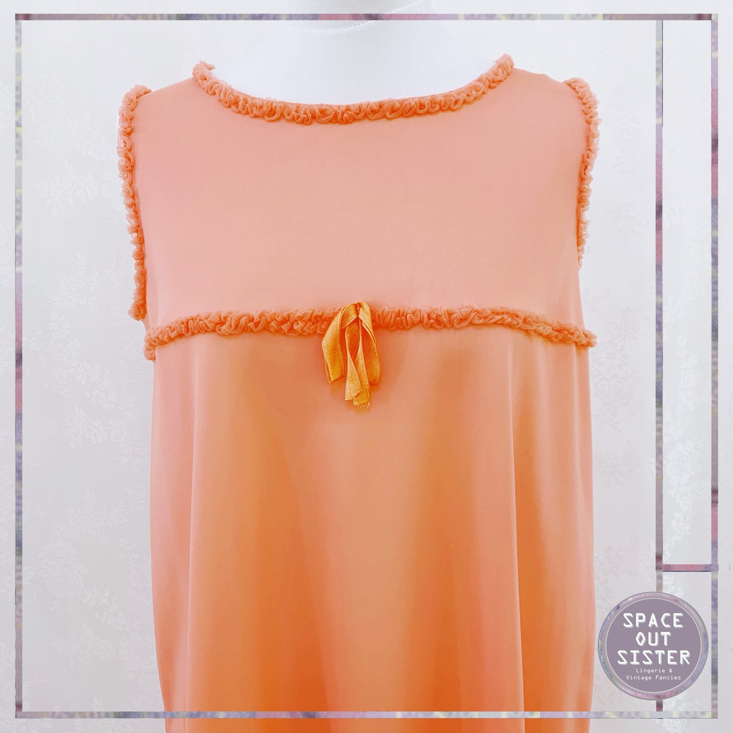 Vintage Josselyne Tangerine Nightdress