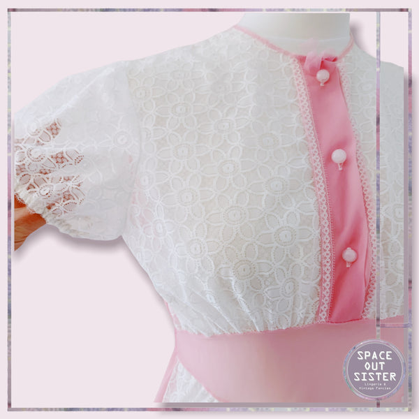 Vintage Lace and Bubblegum Pink Lingerie Top