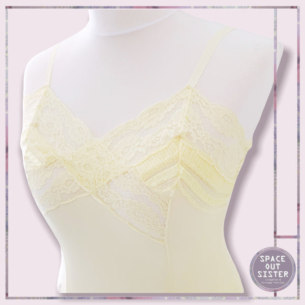 Vintage Lemon Lace Diamond Slip