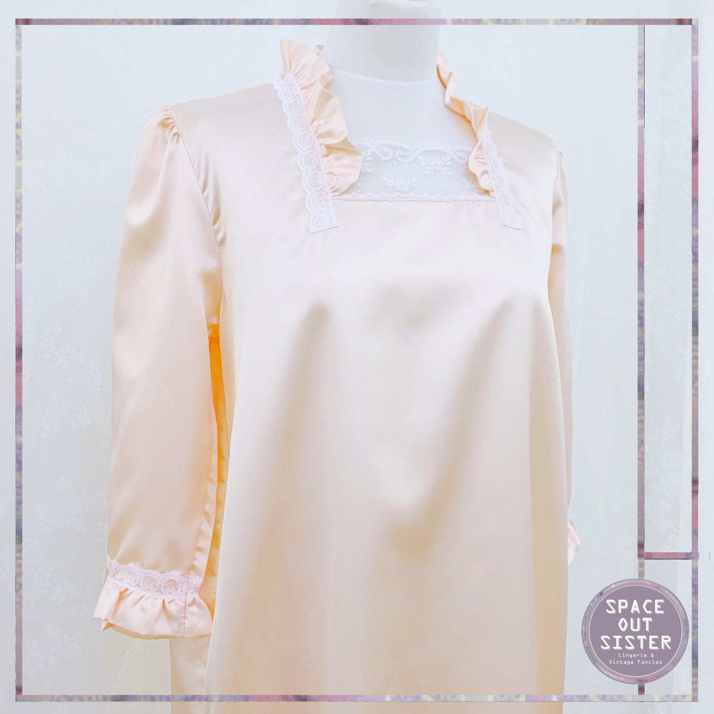 Vintage Peach Satin Nightgown