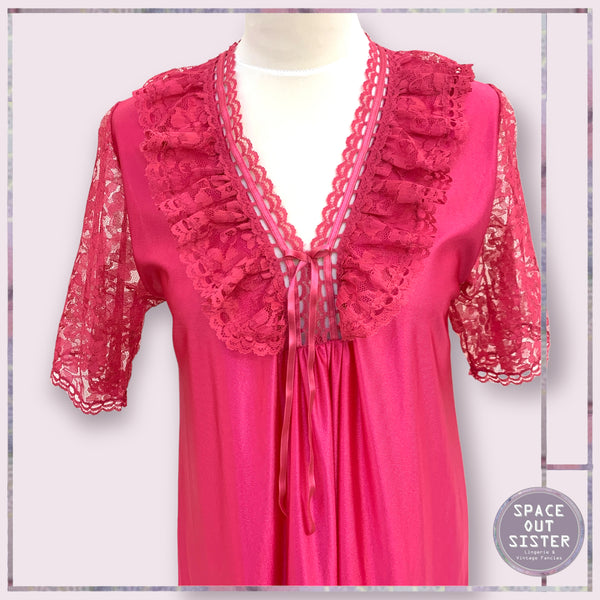 Cerise Ruffle Lace Nightdress