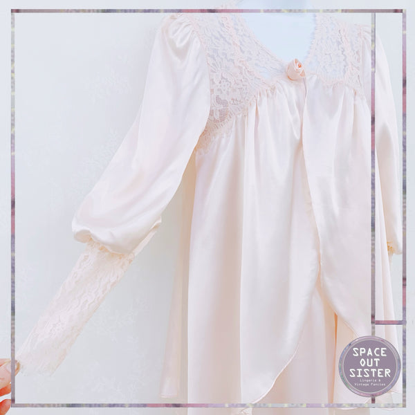 1980s Jessica Lynn Nightgown & Bed Jacket Set