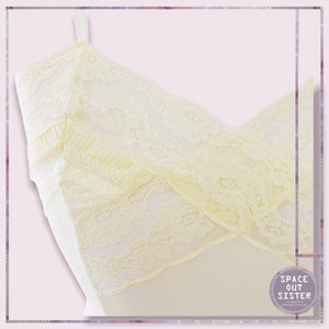 Vintage Lemon Lace Diamond Slip