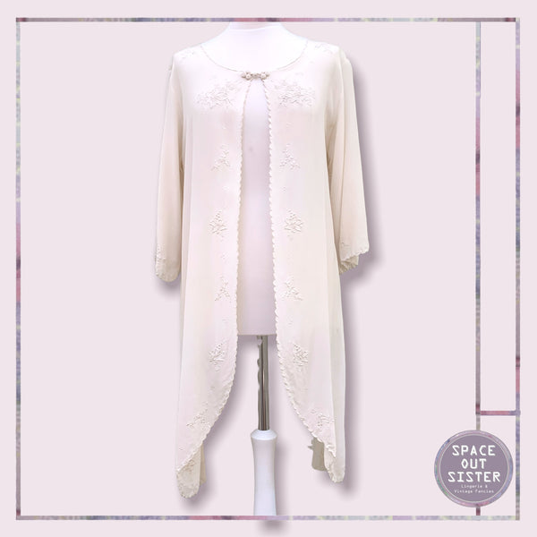 Vintage Silk Ivory Robe