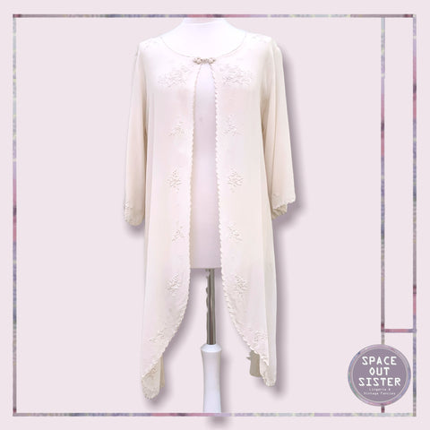 Vintage Silk Ivory Robe
