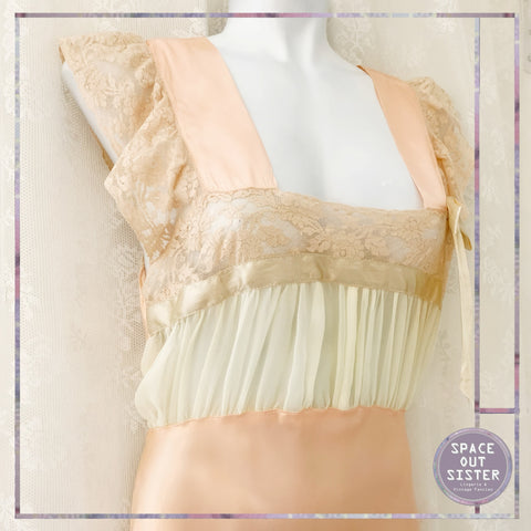 1930s Vintage Ballet Pink Satin Nightgown