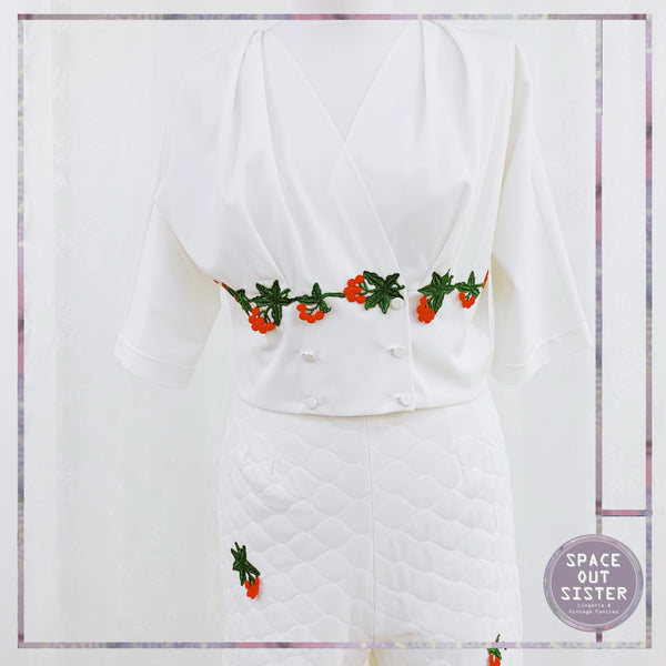 1950s Quilted Cherry Two Piece