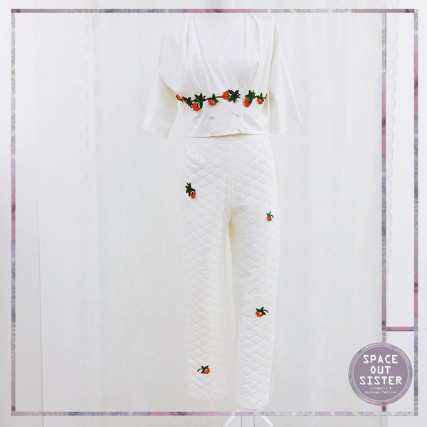 1950s Quilted Cherry Two Piece