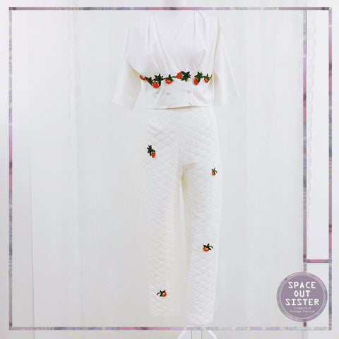 1950s Quilted Cherry Two Piece