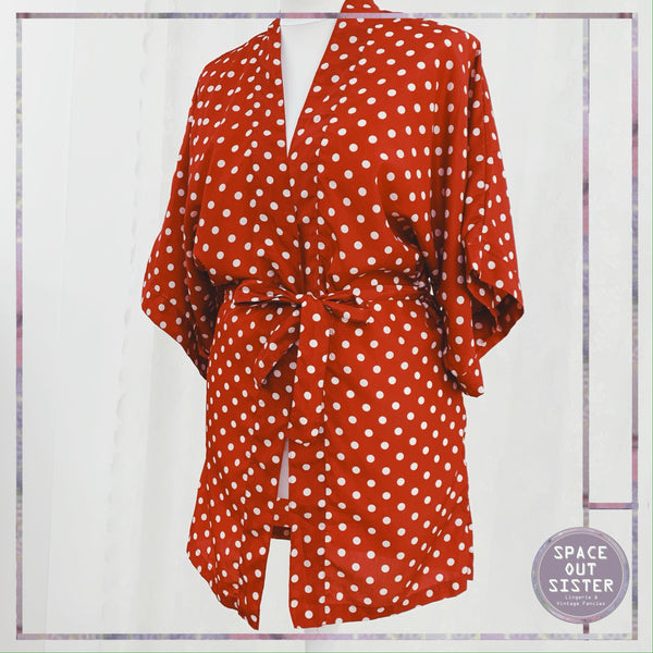 Red Polka Dot Short Robe