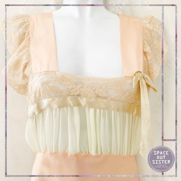 1930s Vintage Ballet Pink Satin Nightgown