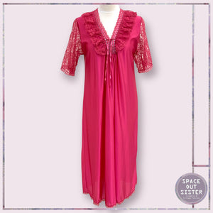 Cerise Ruffle Lace Nightdress