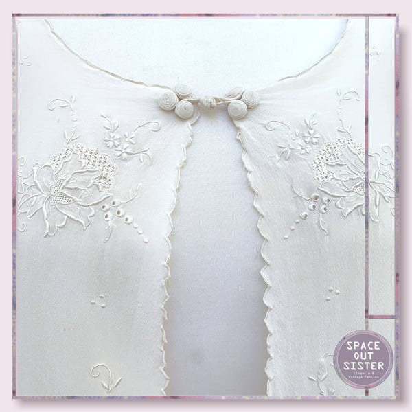 Vintage Silk Ivory Robe