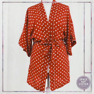 Red Polka Dot Short Robe