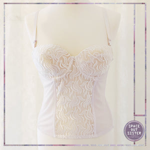 White Embroidered Lace Basque