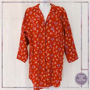 Vintage Red Floral Nightshirt