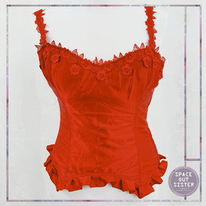 1990s Lipstick Red Basque