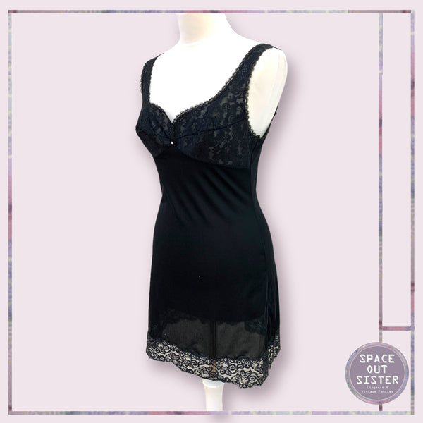 Vintage Black Diamanté Slip