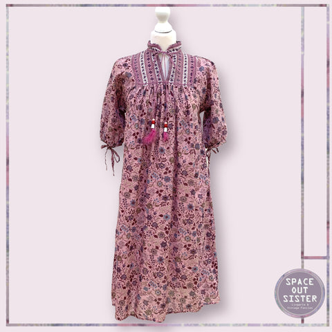 Vintage Dusky Pink Floral Nightdress